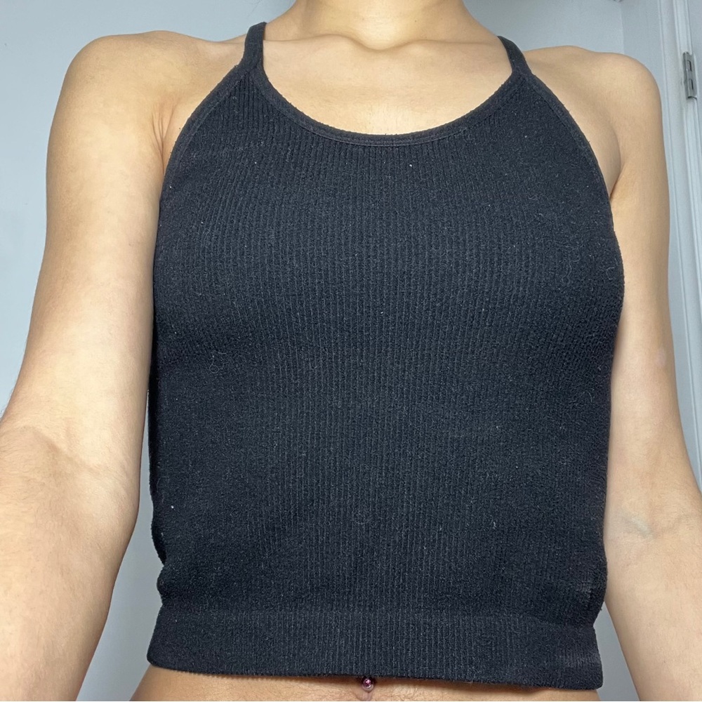 Black Ribbed Tank Top